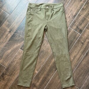 7 For All Mankind Olive Green Quilted Skinny Pants